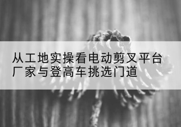 泌阳电动剪叉升降平台厂家-从工地实操看电动剪叉平台厂家与登高车挑选门道